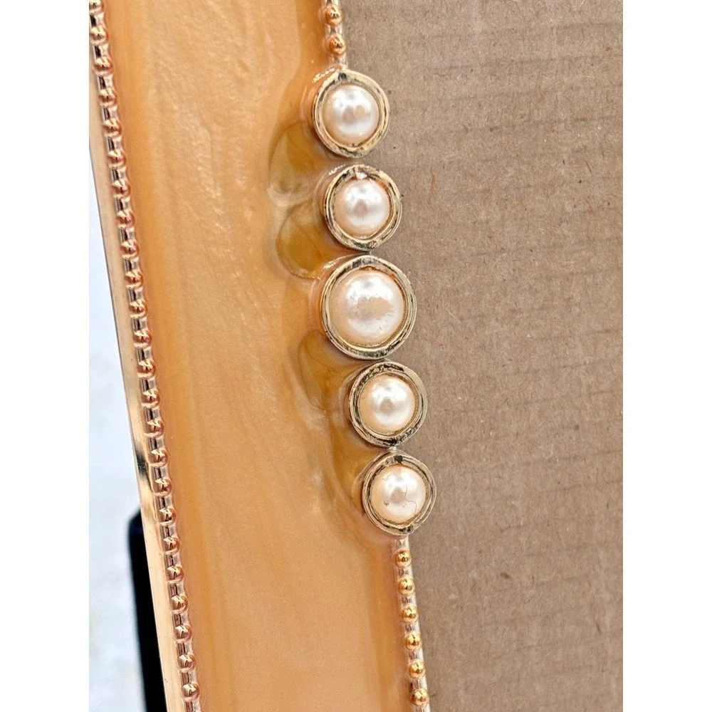 Enamel Embellished Metal Standing Picture Frame 4.5